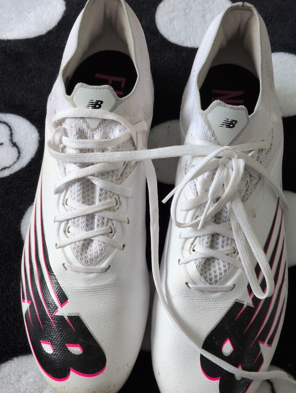 New Balance Furon V6+ Destroy FG Soccer Cleats White Silver Mens Size 12